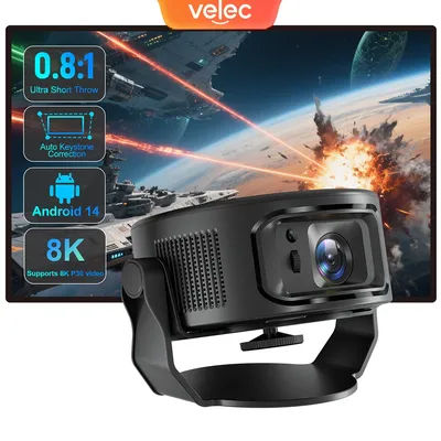 Velec Projector HY300 MAX 300 ANSI 8K HD 720P BT5.4 Android 14 Allwinner H726 Auto-Focus Portable Smart Home Theater Projector