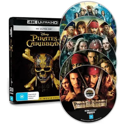 Pirates of the Caribbean 1-5 Complete 4K UHD Blu-ray Disc PS5 Compatible XSX Dolby Atmos HDR10