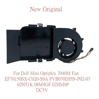New Original LaptopCPU Cooling Fan For Dell Mini Optiplex 7040M Fan EF70150SX-C020-S9A PVB070E05N-P02-07 02N51K 08M4GF 02HM9P 5V