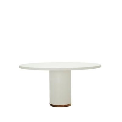 Tavolo da esterno in microcemento bianco sporco, 150 cm