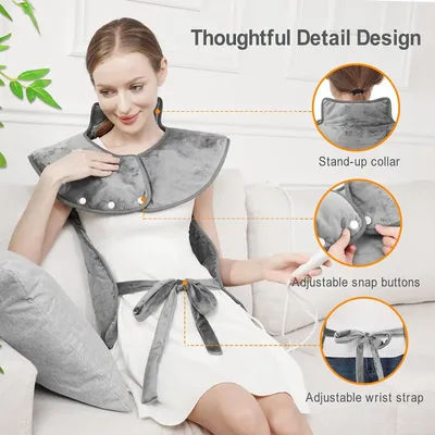 Coussin chauffant électrique soulagement des maux de dos cou épaules coussin chauffant chauffage d'hiver contrôle de température chronométré couverture chauffante tapis cadeaux