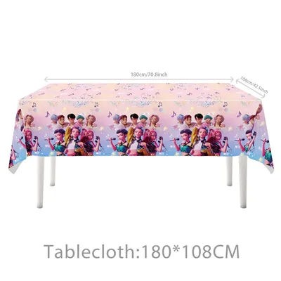 Kpop – décoration de Table chasseurs de démons, nappe, fournitures d'anniversaire, décorations de fête pour chiens, couverture de Table jetable, imperméable