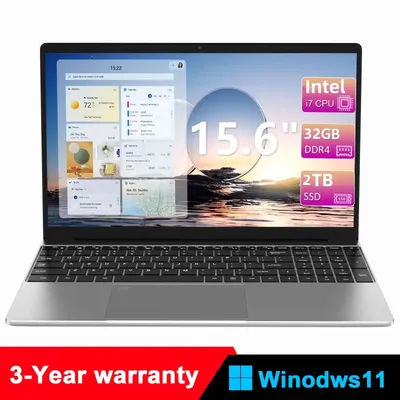2025 15.6 Inch Portable Laptop Intel Core i7 8550U 32GB 2TB SSD Computer PC Windows11 Office Laptops Fingerprint Unlock Notebook