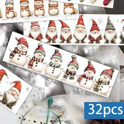 32pcs, cute Christmas bookmarks, suitable for back-to-school season, Christmas, Halloween, teachers, readers, and birthdays.