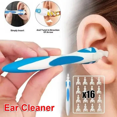 Ear Wax Remover Tool Ear Cleaner With Soft Silicone 16 Replacement Tips Simply To Grab Extract Earwax