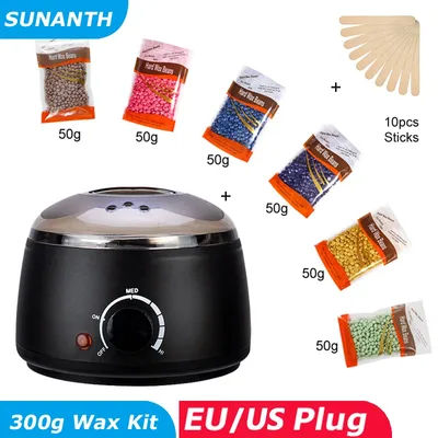 200ML Wax Heater For Hair Removal Hands Feet Depilatory Wax Melting Machine Warmer Dipping Pot Kit / 200g Hard Wax Beans