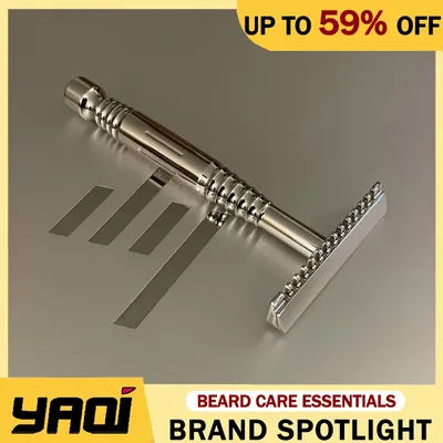 YAQI Romulus Open Comb Polished 316 stainless Steel AC Blade Single-edged Mens Shaving Safety Razor For Portable Travel Shaving