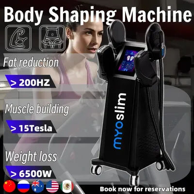 Myoslim15T 6500W RF EMS Body Sculpt Machine – Professional Muscle Stimulator, Fat Burner, For Salon Use | Hi-EMT Technology