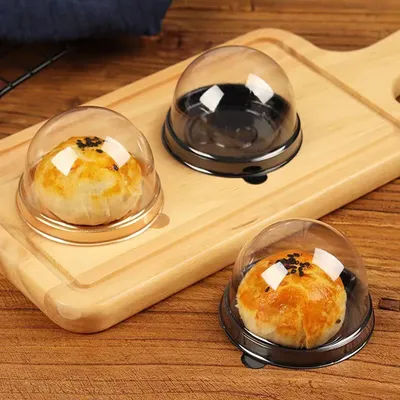 10Pcs Transparent Mini Desserts Boxes Container Muffin cake Packaging Boxes with Dome Wedding Birthday Party Gift Decor Supplies