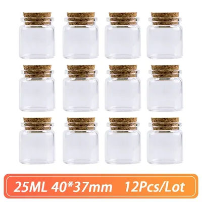 12pcs/Lot 40*37mm 25ml Dispenser bottle Succulent plant Candy bottle Dried flower display Jewelry storage bottle