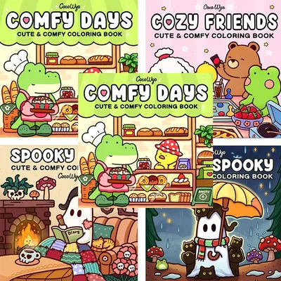 ﻿ Halloween Spectre Coloring Book Spooky Cutie Coloring Book for Adults and Teen Featuring Adorable Hygge Creatures Painting Gif