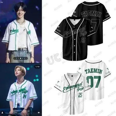 2025 Taemin Ephemeral Gaze World Tour Baseball Jersey Women Men Tshirt Baseball Jersey Hip Hop Baseball Uniform Casual Sport Top