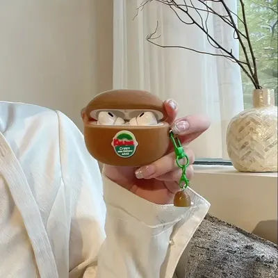 Custodia per auricolari in silicone Kiwi creatività 3D per Airpods Pro 2 TPU morbido con custodia per cuffie pendente per Airpods 1 2 3 4 2024 Cover
