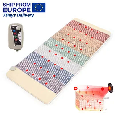 Tapis d'énergie photonique PEMF 7 couleurs, couverture de physiothérapie infrarouge avec pierres précieuses naturelles, thérapie magnétique par impulsion, soulage la douleur du corps entier