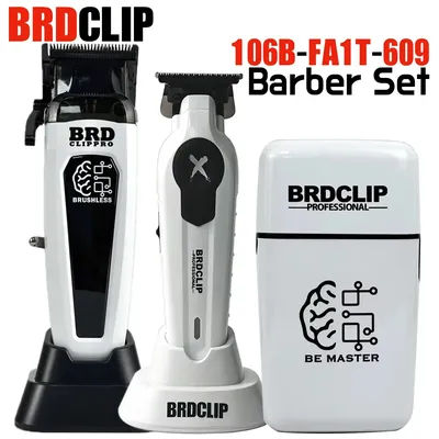 BRDCLIP 106B FA1T 609 Professional Hair Clipper 7500RPM 7700RPM 7000RPM DLC Blade with Base 106B Brushless Motor Clipper