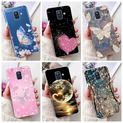 Pour Samsung Galaxy A6 2018 5.6 "étui SM-A600F couverture en Silicone souple pour Samsung a6 A6 2018 SM-A600FN nouvelles coques de téléphone papillon