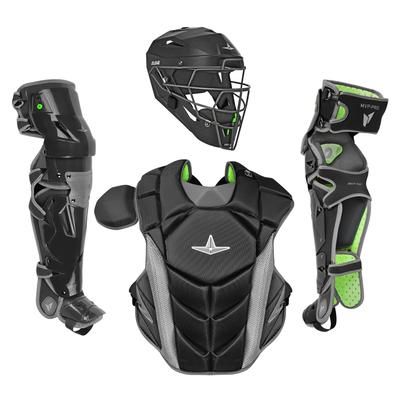 All Star MVP-Pro NOCSAE Certified Intermediate Baseball Catcher's Set Black/Graphite