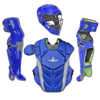 All Star MVP-Pro NOCSAE Certified Youth Baseball Catcher's Set Royal/Graphite