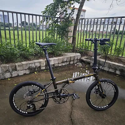 Hotop 20 Inch Disc Brake 4130 Chrome Molybdenum Steel Frame Folding Bike 11 Speed Variable Speed Adult Small Folding Bike