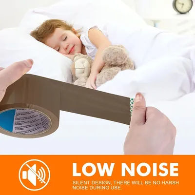 Low Noise Brown Packing Tape Strong Duty Parcel Tape BOPP logistics packaging sealing glue office (5CM X 66M/100M)