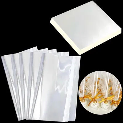 200 Pieces of Transparent Glass Paper 23 X 23 Cm Candy Packaging Transparent Gift Packaging Paper, Suitable for Snacks
