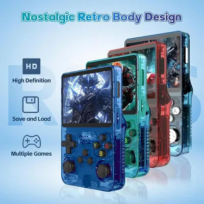 128G 40000+Games R36S Retro Handheld Video Game Console Linux System 3.5 Inch IPS Screen Portable Pocket Video Player 64GB Games
