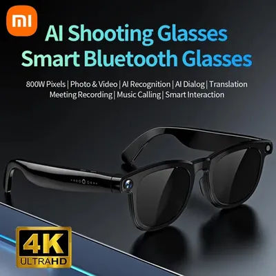Xiaomi AI Smart Glasses 800W HD Camera Black Technology Image Translation Chat GPT Video Call Photo Waterproof For Men Women New