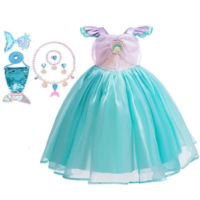 Settimana del libro 2026 La sirenetta, fiaba, principessa Ariel, vestito, costume, coda di sirena, personaggi dei libri di fiabe, film, cosplay per bambine, bambini, Halloween, carnevale, spettacolo mondiale, evento scolastico, travestimento