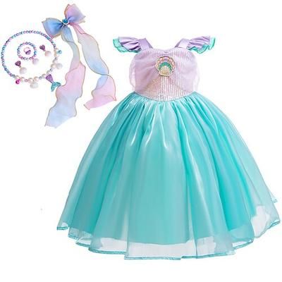 Settimana del libro 2026 La sirenetta, fiaba, principessa Ariel, vestito, costume, coda di sirena, personaggi dei libri di fiabe, film, cosplay per bambine, bambini, Halloween, carnevale, spettacolo mondiale, evento scolastico, travestimento