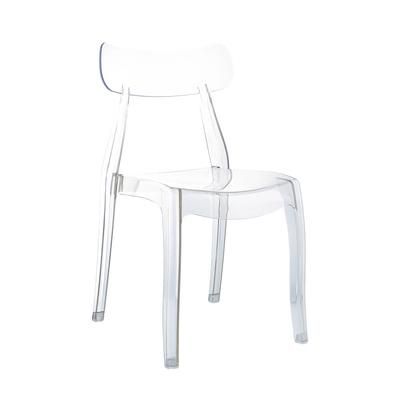 Set 2 sedie trasparenti in policarbonato impilabili di design