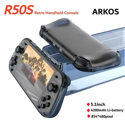 BOYHOM NEW R50S Retro Handheld Video Game Console Linux System 5.1 Inch IPS Screen Portable Pocket Video Player R36S Ultra