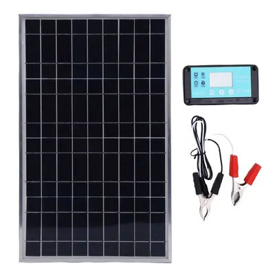Solar Panel Controller Kit 100W Aluminum Frame Solar Panel Charger and 12V 10-50A Charge Controller for RV Car Boat