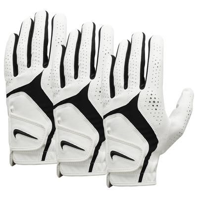 Nike Men's Dura Feel X Regular Fit Golf Glove - Left Hand - 3 Pack White/Black