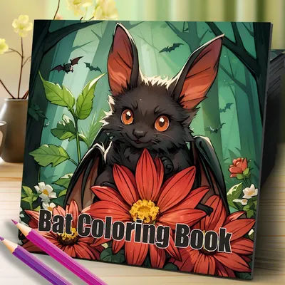 Bat Coloring Book For Adults And Teens Halloween Theme Featuring Adorable Creepy Creatures In Cozy Moments For Relaxation Gift