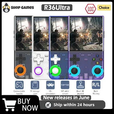 Open Source R36SUltra Retro Handheld Video Game Console Linux System 4.0 Inch IPS Screen Portable Pocket Video Player Boy Gift