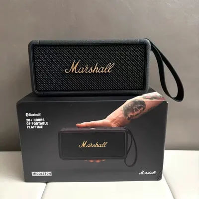 Haut-parleur Bluetooth sans fil Marshall Middleton de qualité supérieure IP67, robuste, basses riches, haut-parleur à cordon portable pour l'extérieur/maison
