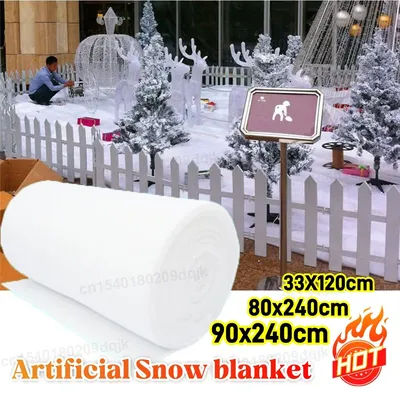 Rouleau de neige artificielle de noël, tapis de neige blanc, couverture de neige, accessoire en coton doux pour arbre de noël, arrière-plan de Village, tapis de décoration d'arbre
