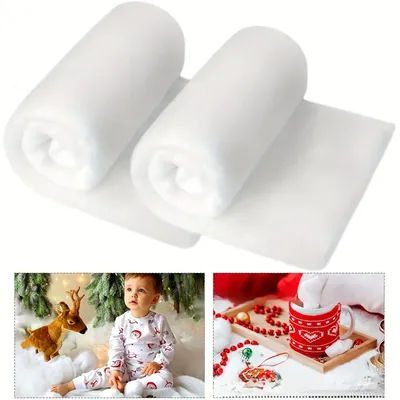 Couvertures de Neige Artificielle de Noël, Tapis en Coton Épais, Fausse Neige Blanche, Ornement d'Arbre de Noël, Hiver, 1m x 1.5m