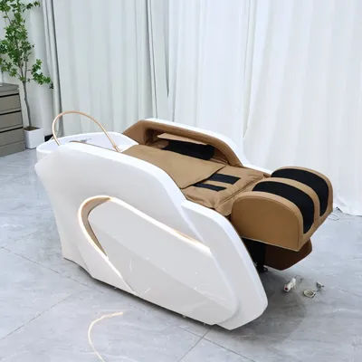 Affluent Area Barbershop Electric Massage Bed Hair Wash Beds Shampoo Bed High-end Hairdressing Hair Salon Commercial Furniture
