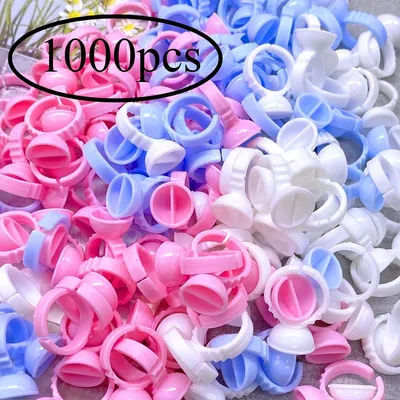 1000pcs Glue Rings For Eyelash Extension Nail Art Glue Holders Eyelash Pallet Cups For Tattoo Pigment Makeup Tools Wholesale