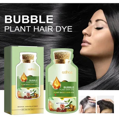 Plant-Based Hair Dye Foam - Gentle 3-In-1 Coloring Shampoo & Conditioner For At-Home Use, Nourishing & Easy Application