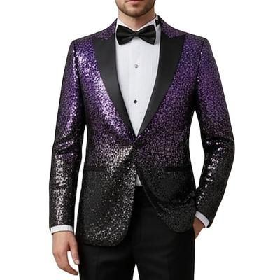 Disco Divertente Giacca Blazer Abito da festa di Natale Paillettes Costume Per uomo Costume originale Capodanno Festa Sera Festa a tema retrò Adulti Cappotto