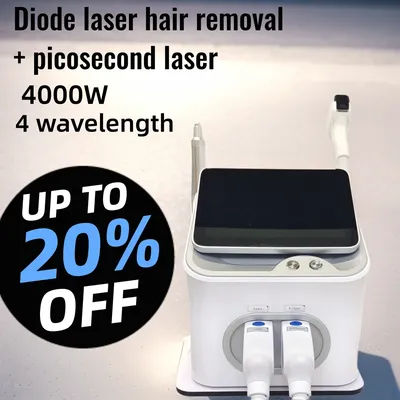 2025 NEW 4000W 2 IN 1 Soprano Titanium Ice Platinum Diode 4 Wavelength 755 808 940 1064nm Laser Hair Removal Machine Painless