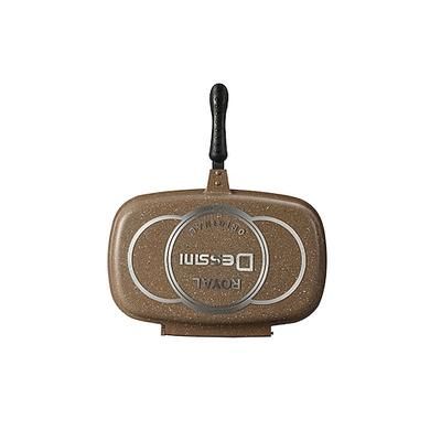 1 padella antiaderente bifacciale teglia da forno - pentolame pressofuso con cottura a pressione su entrambi i lati per frittate, panini, pollo, barbecue più, design in alluminio resistente per