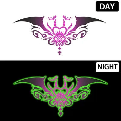 Dark purple sexy chest, abdomen, and leg temporary stickers waterproof, sweat proof, and enchanting tattoo stickers