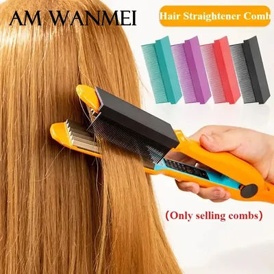 1pcs Barber Straightening Comb Attaches To Flat Iron Low And High Temperature Hair Straightner DIY Hair Styling AssistantTools