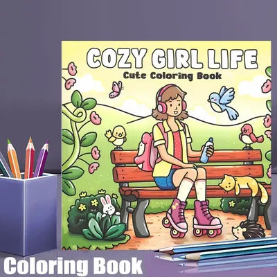 28 Pages Girl Life Coloring Book for Adult | Colouring Book, Drawing Supplies for Christmas, Thanksgiving
