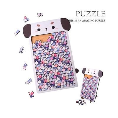 puzzle a strati a tema gatto, puzzle in legno dalla forma irregolare unica, rompicapo ad alta difficoltà, sfida spaziale educativa, puzzle interattivo per famiglie, materiale in compensato di qualità