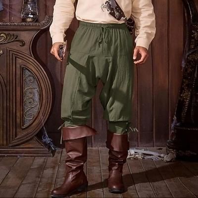 Punk Gotico Medievale Steampunk Pantaloni Pantaloni da moto a gamba dritta Costume Per uomo Casual Quotidiano Adulti Pantaloni