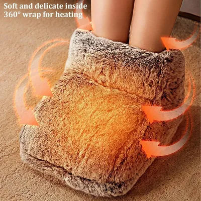 Chauffe-pieds électrique, coussin chauffant, chargeur USB, pantoufles doubles pieds, poêle lavable, détachable pour la maison, la chambre à coucher, le sommeil